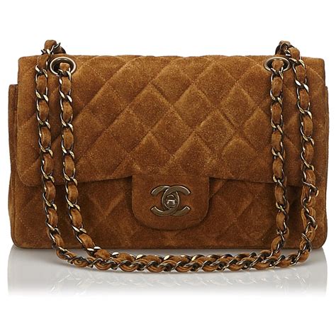 chanel brown suede tote bag|Chanel shoulder bag ioffer.